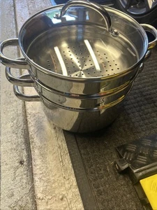 Prestige Stainless Steel Two Tier Steamer 5.7 Litre 24 Cm Diameter - Picture 1 of 18