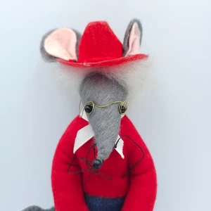 Felt Mouse Doll Cowboy Artisan Folk Art Style – 10" - Picture 1 of 6