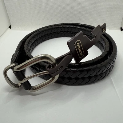 Coach Vintage Black Braided Leather Belt Style 5922 With Tag Size 34 - Image 1 of 4