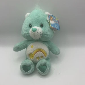 Peluche Care Bears Wish Bear 7" verde menta stelle gialle con etichette 2003 - Foto 1 di 4