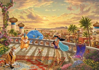 Kinkade Disney Jasmine Dancing in the Desert Sunset Jigsaw Puzzle 1000 Pieces - Image 1 of 2