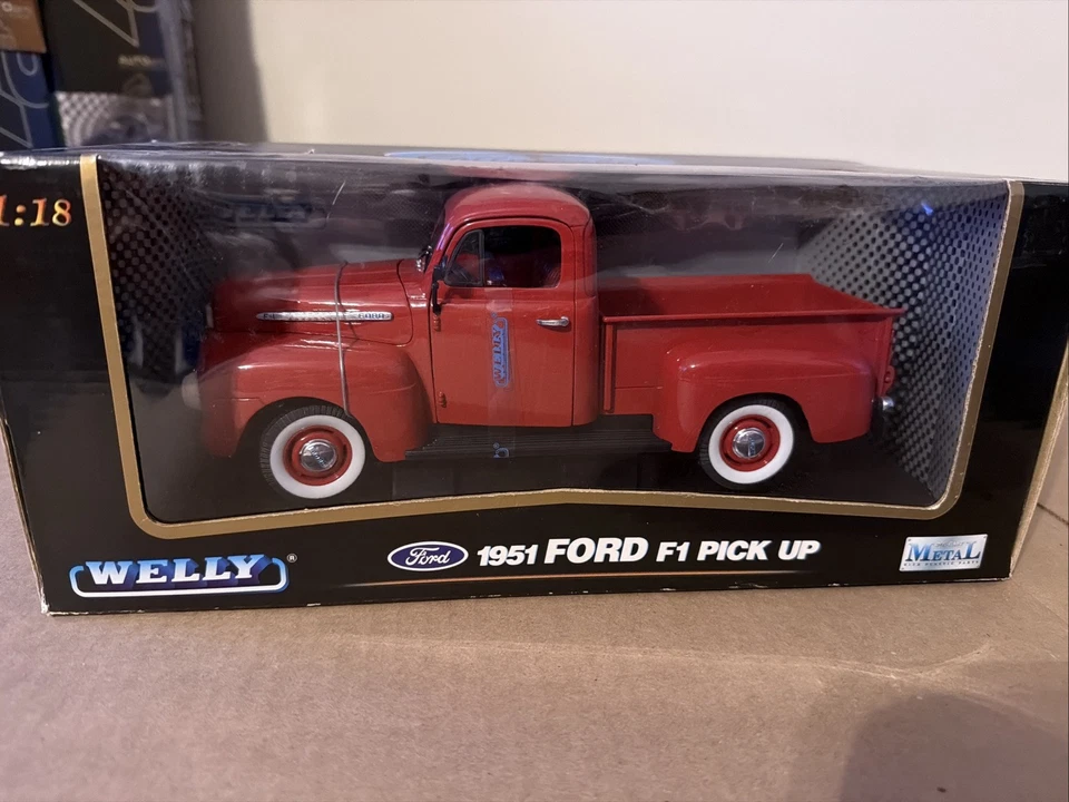 Camioneta Ford F-1 1951 Welly Diecast roja nueva escala 1:18 Foto 1 de 4