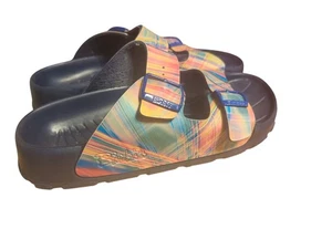 Birkenstock Birkis Tie Dye Regenbogen Gummi Pantoletten Größe 40 EUC US 9 - Bild 1 von 5