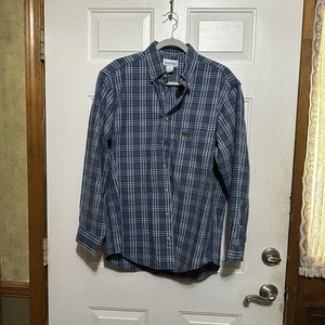 Men’s Blue Plaid Original Fit Carhartt Long Sleeve Shirt RN 14806 Men’s Sz Med - Picture 1 of 5
