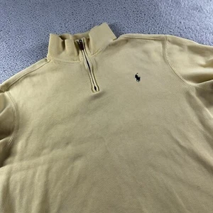 Polo Ralph Lauren Suéter Para Hombres XL Amarillo 1/4 Cremallera Pullover Jersey Preppy Mínimo - Imagen 1 de 9