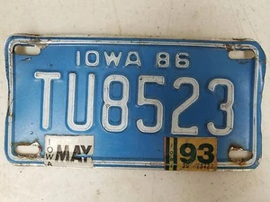 Matrícula de motocicleta IOWA TU8523 1986 - Imagen 1 de 1