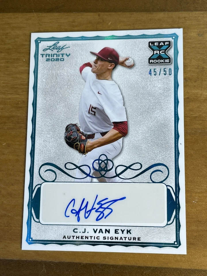 2020 Leaf Trinity CJ Van Eyk Platinum XRC Rookie Auto #45 /50 - Image 1 of 3