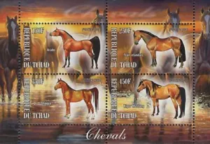 Horses Souvenir Sheet of 4 Stamps Mint NH - Picture 1 of 1