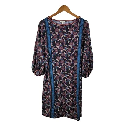 Max Studio size Small Dress Career Party stretch slinky Floral pink blue knee  - Image 1 of 4