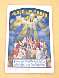 PEACE ON EARTH Postcard National Council for Prevention of War 1923 Unite God - Picture 1 of 14