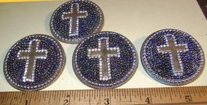 Lot of 4 Vintage Assemblage Pins - Brass Crucifix Cross - Free Shipping - Picture 1 of 3