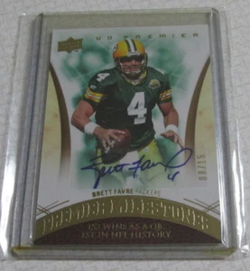 2008 UD Premier Brett Favre Auto 8/15 Premier Milestones - Picture 1 of 2