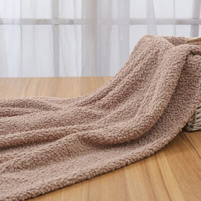 Faux Sherpa Shearling 19.6x63" DIY Loop Wool Fabric Curly Fur Thicken Clothe Sew - Image 1 of 4