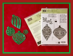 Stampin' Up! EMBELLISHED ORNAMENTS Stamps & DELICATE ORNAMENTS Dies #1 - Picture 1 of 12