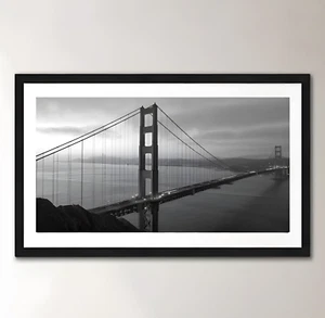 Golden Gate Bridge Black and White Photograph San Francisco California Wall Art - Picture 1 of 4