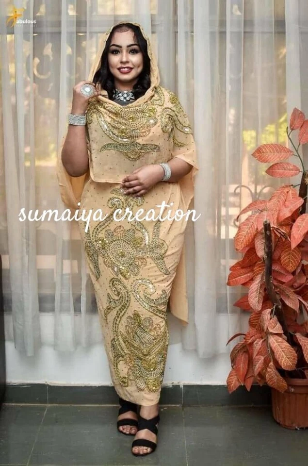 SALE New African Fashion Sudanese Saree Dress Toub Sudanese Wedding Kaftan Dress - Image 1 of 2