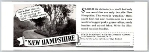 PRINT AD 1941 New Hampshire Paradise State Planning & Development 2" x 6" SMALL - Picture 1 of 1