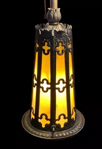 Antique Slag Glass Table Lamp Base - base illuminates - Picture 1 of 10