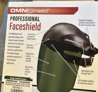 Protector facial genuino Lincoln Electric K3753-1 OMNIShield™ - Tono 3 (IR/UV) Foto 1 de 4