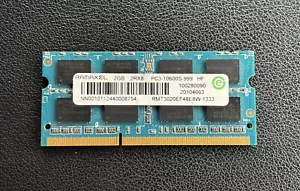 Ramaxel 2GB DDR3-1333MHz Laptop SODIMM PC3-10600S 2Rx8 CL9 RAM (RMT1950ED48E7W) - Picture 1 of 2