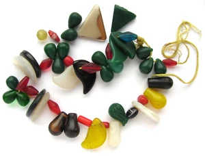 Perles de verre de mariage vintage Mali lâches et partielles brin - Photo 1/15