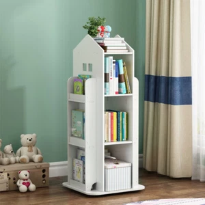 360° Rotating Bookshelf Display Stand Bookcase Book Storage Holder Rack Home Kid - Picture 1 of 12
