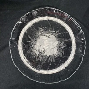 Vintage Arcoroc Canterbury Crocus 10.5" Clear Glass Dinner Plate EUC - Picture 1 of 7