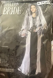 Girls Skeleton Bride Halloween Costume Size 12-14 - Picture 1 of 3
