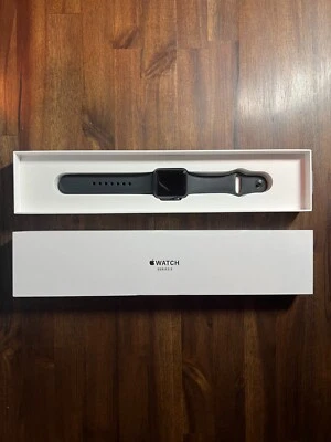 Apple Watch Series 3 38mm Space Gray Aluminum Case with Black Sport Band - Image 1 of 4