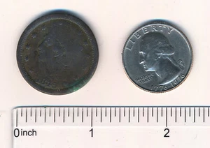 1845 Braided Hair US Large 1c Cent - Picture 1 of 2
