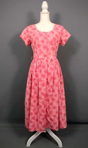 Vtg Women's 50s Pink Shirtwaist Dress 1950s Thin Cotton Summer Dress - Picture 1 of 9