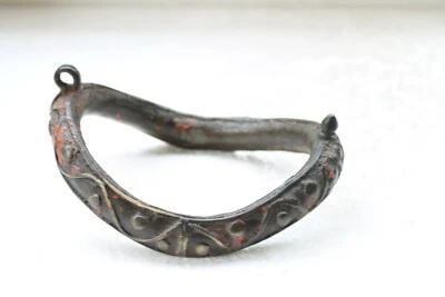 Старинный старый ручной работы бронзовый племенной животных ноги колокол браслет лодыжки NH6071 - Изображение 1 из 4