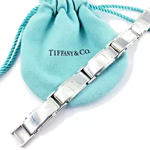 Bracciale uomo TIFFANY & CO argento sterling 925 8" METROPOLIS maglia viti vintage - Foto 1 di 8