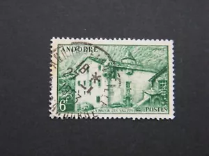 1944 - 1951 Andorra Landscapes 6Fr, Green Used. - Picture 1 of 2