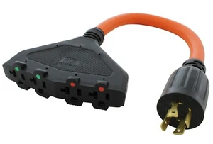 Adattatore distribuzione alimentazione flessibile NEMA L14-20P a 4 NEMA 5-20R di AC WORKS® - Foto 1 di 5