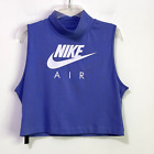 Nike Air Damen-T-Shirt Mock Ausschnitt L lila aktiv ärmellos kurzes Training NEU