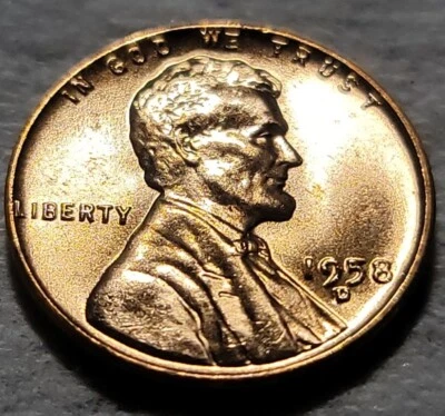 Rare 1958-D Lincoln Wheat Cent UNC w/ Repunched Mint Mark - Obw Roll Fresh #09 - Image 1 of 3