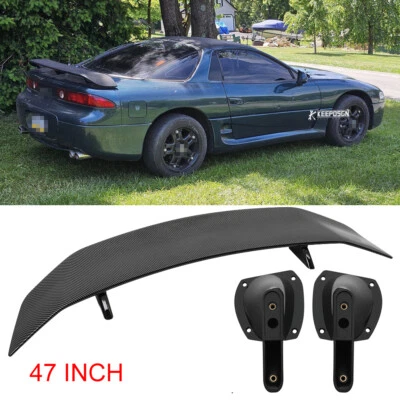 Fibra de carbono GT Racing 47" carro porta-malas traseiro spoiler asa labial para Mitsubishi 3000GT - Imagem 1 de 4
