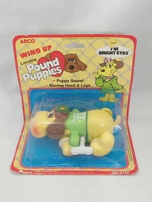 Vintage Pound Puppies BRIGHT EYES #23 Moving Wind Up Toy Dog Arco TONKA 1986 - Image 1 of 4