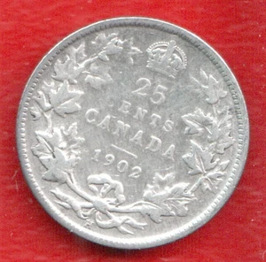 1902-H Canada Silver 25 Cents. - Picture 1 of 2