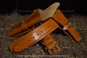 Fondina doppia in pelle liscia personalizzata combinazione rig Huckleberry - Foto 1 di 4