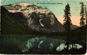 Vintage Mt. Tempel Alberta Landschaft Postkarte 1915 handkoloriert Kanada - Bild 1 von 2