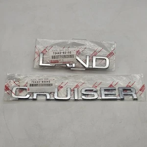 OEM Toyota 98-03 Land Cruiser J100 Rear LAND CRUISER Emblem Badge Set *Flaw Read - Foto 1 di 7