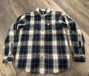 Carhartt Hemd Herren Large blau schwarz kariert Relaxed Fit Langarm Button Down - Bild 1 von 6