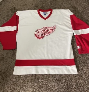 Starter Detroit Redwings Hockey Jersey White Men's XXL - Picture 1 of 8