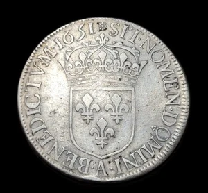 Écu louis 14 1651 A - Foto 1 di 2