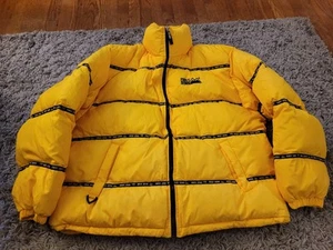 First Down Jacket Men XXL Vintage Puffer Coat Duck Feather Down Y2K 90s HipHop - Picture 1 of 23