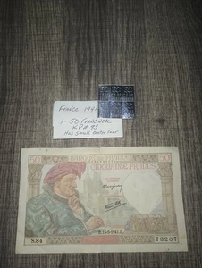 6- 2.5 Gr .999 Fine Silver Bars And A 1941 50 Francs banknote featuring Jacques - Picture 1 of 4