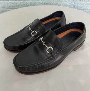 Cole Haan Ascot Herren Gr. 9 M Halbschuhe Schuhe Schwarz Leder Silber Horsebit Preppy - Bild 1 von 14