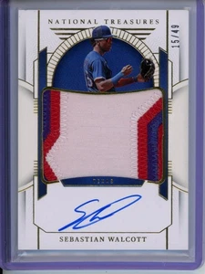 2024 Panini National Treasures Sebastian Walcott #PMS-SW autógrafo/49 parche - Imagen 1 de 2
